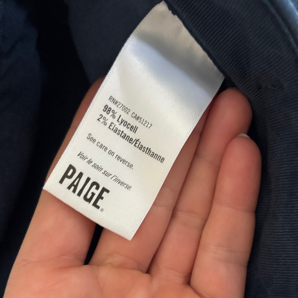 PAIGE women’s Christy Chinos with Drawstring in French Navy Size 29 NWOT - Picture 5 of 9